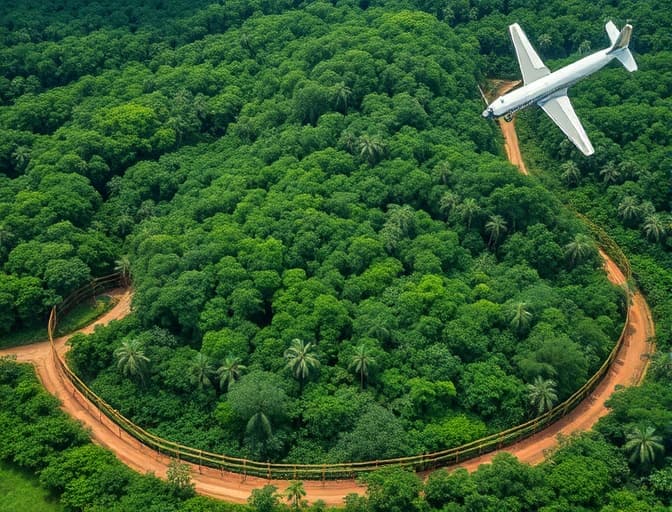 Floresta com uma estrada de terra